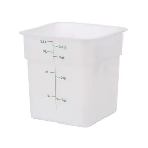 Food Storage Container, 4 Qt, Plastic, White, Square, Cambro 4SFSP148