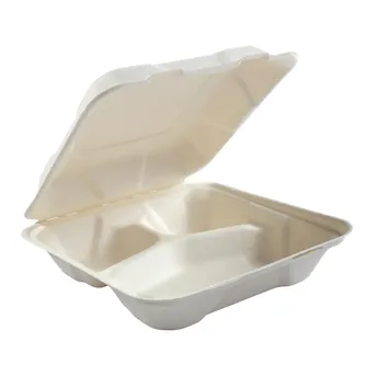 8 HINGED LID TO-GO CONTAINER (3 COMPARTMENT) 120PCS/CNT - LC-83