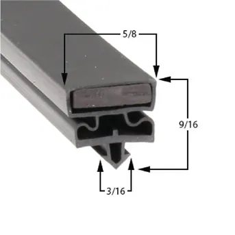 25 in x 61 5/8 in 4 Sided Black PVC Gasket