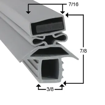 20 5/8 in x 22 3/4 in 4 Sided Gray PVC Gasket Replaces Traulsen 341-30515-00