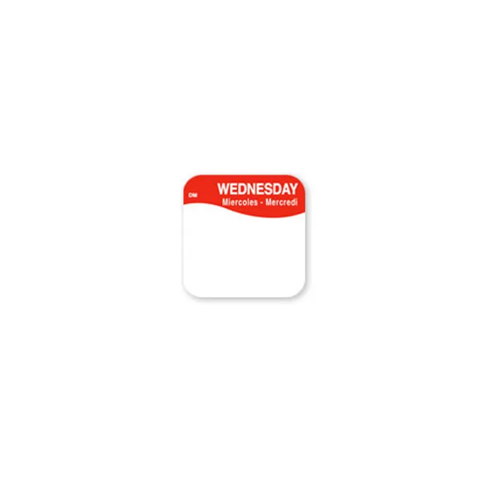 DayMark - 1100373 - DissolveMark 3/4 in x 3/4 in Wednesday Label ...