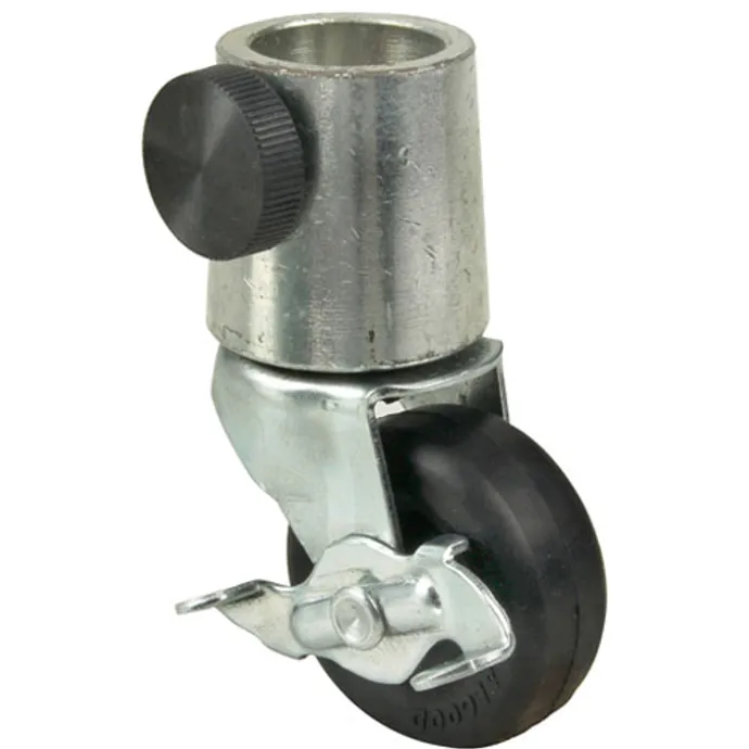 Swivel Boot Caster Adaptor with Brake Steel boot with urethane wheel ...