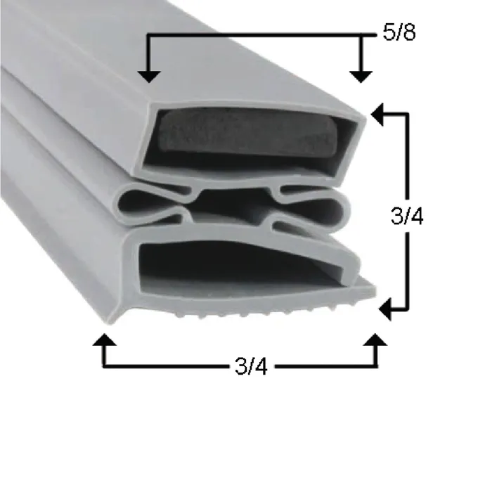 Mavrik - 8146604 - 23 1/2 in x 59 1/2 in 4 Sided Gray PVC Gasket