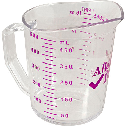 Cambro Camwear Measuring Cups, 8 oz, Allergen-Free Purple, Pack