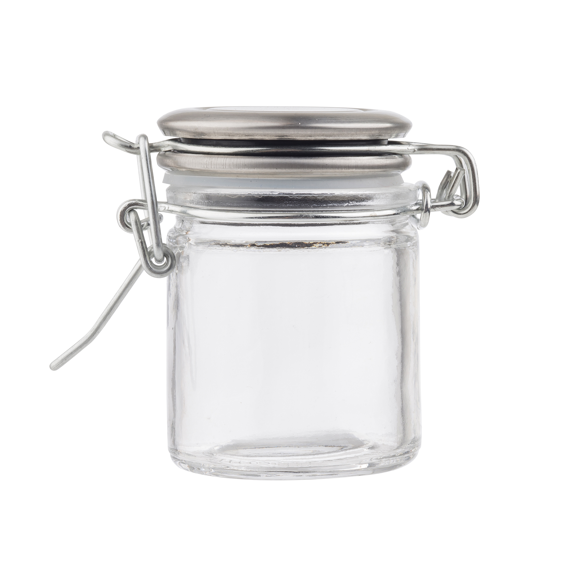 Tablecraft 2oz Resealable Spice Jars, Glass & Stainless Steel, Solid