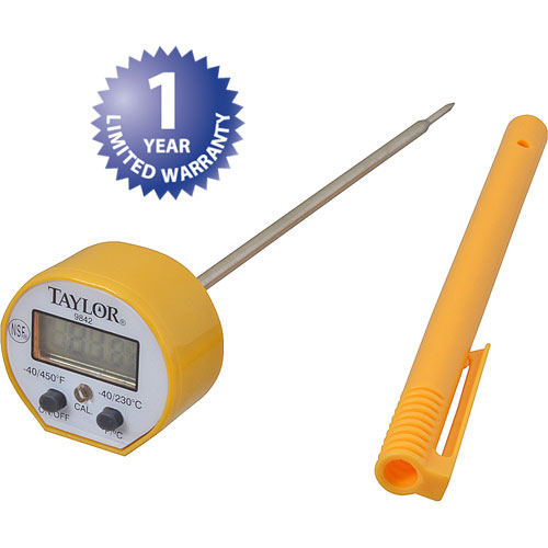 Taylor 9842FDA 4 3/4 Waterproof Digital Pocket Probe Thermometer