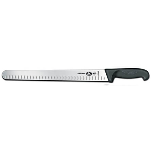 Choice 14 Granton Edge Slicing Knife with White Handle